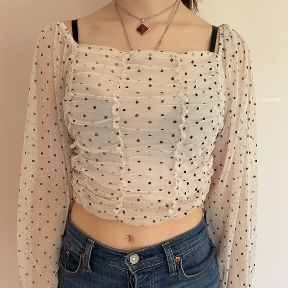 Beautiful Bershka polka dot top. Perfect for any work or dinner night! - Picture 2 of 3